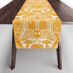 Gothic Halloween Damask - marigold and cream  Table Runner Gallery Image 1