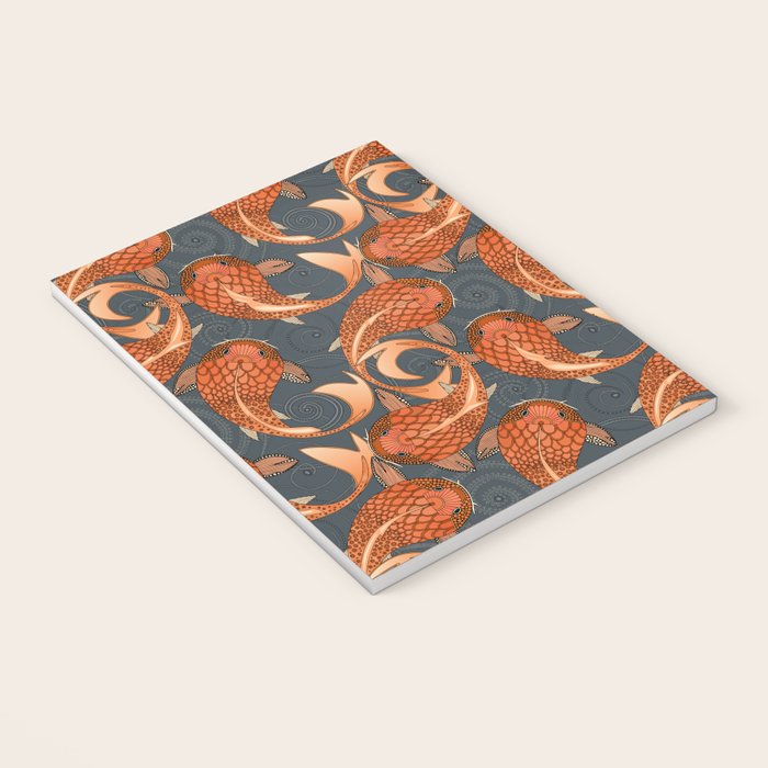 paisley fish gray Notebook Gallery Image 3