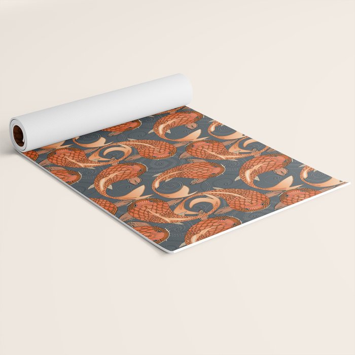 paisley fish gray Yoga Mat Gallery Image 2