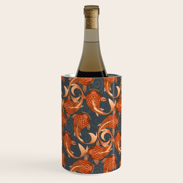 paisley fish gray Wine Chiller Gallery Image 2