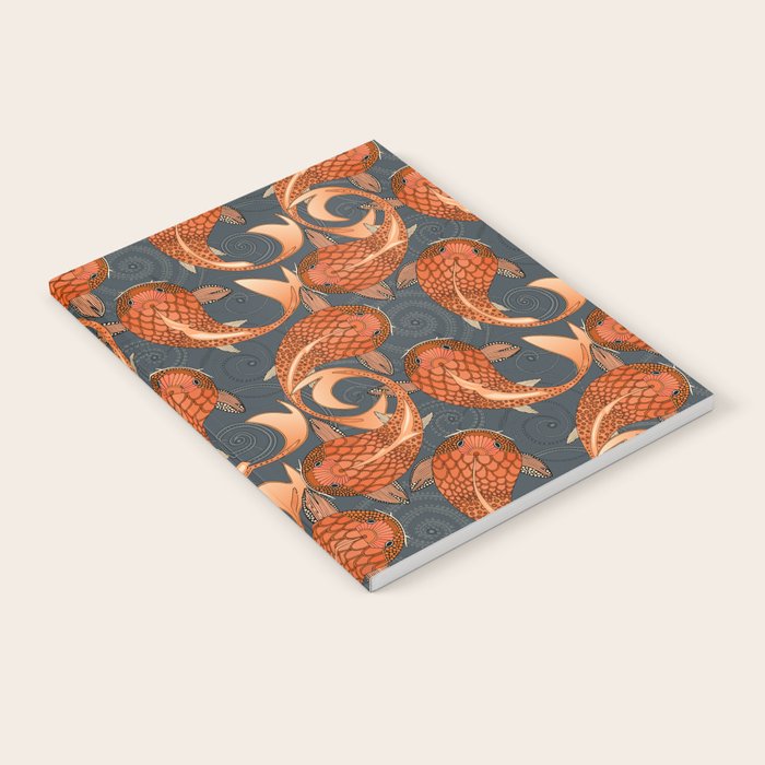 paisley fish gray Notebook Gallery Image 2