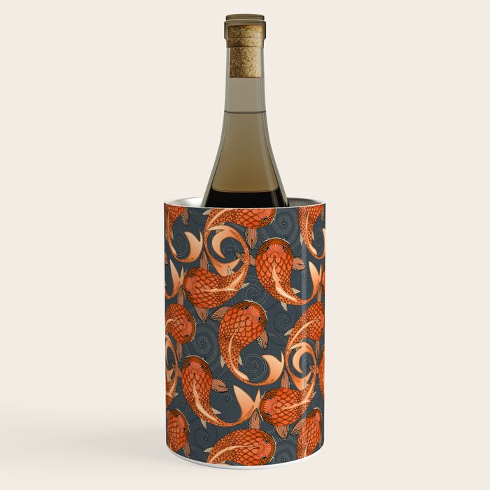 paisley fish gray Wine Chiller Gallery Image 1