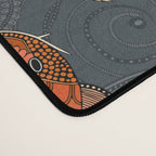 paisley fish gray Desk Mat Gallery Image 4