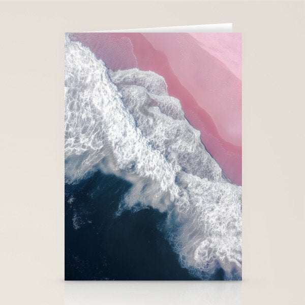 Pink Shoreline - Aerial Ocean Photography Print Stationery Card Gallery Image 2