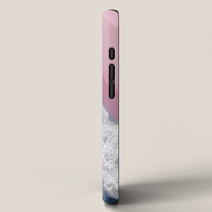 Pink Shoreline - Aerial Ocean Photography Print iPhone Case Gallery Image 2