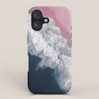 Pink Shoreline - Aerial Ocean Photography Print iPhone Case Gallery Image 1