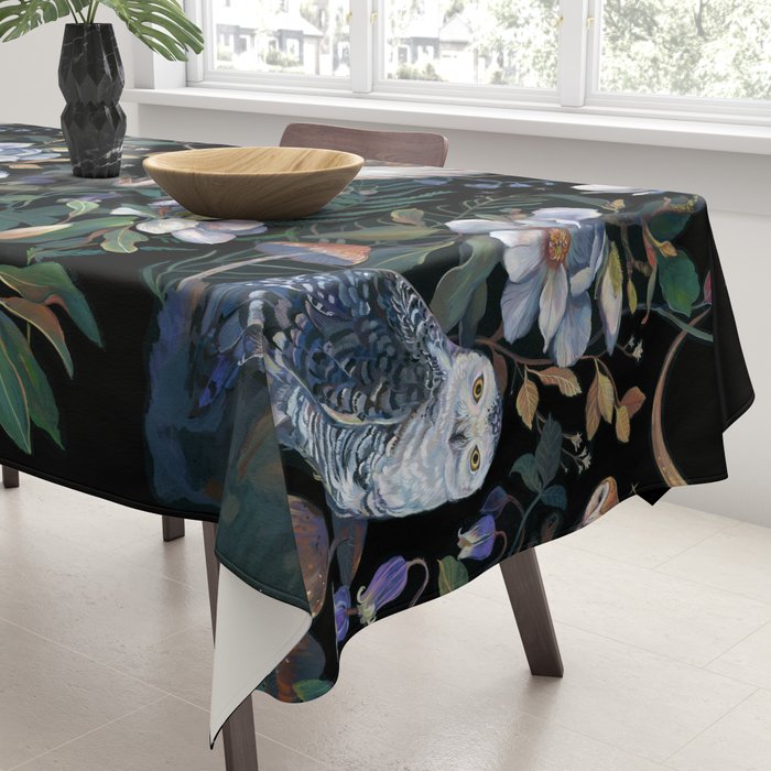 Owls Mushroom Magnolia Tablecloth Gallery Image 3