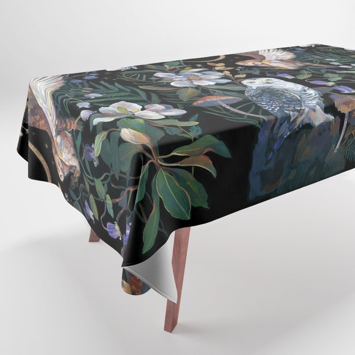 Owls Mushroom Magnolia Tablecloth Gallery Image 1
