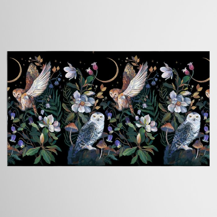 Owls Mushroom Magnolia Tablecloth Gallery Image 2