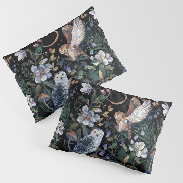Owls Mushroom Magnolia Pillow Sham Gallery Image 1