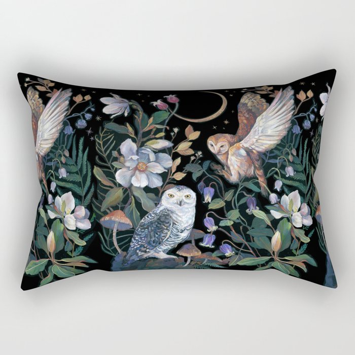 Owls Mushroom Magnolia Rectangular Pillow Gallery Image 1