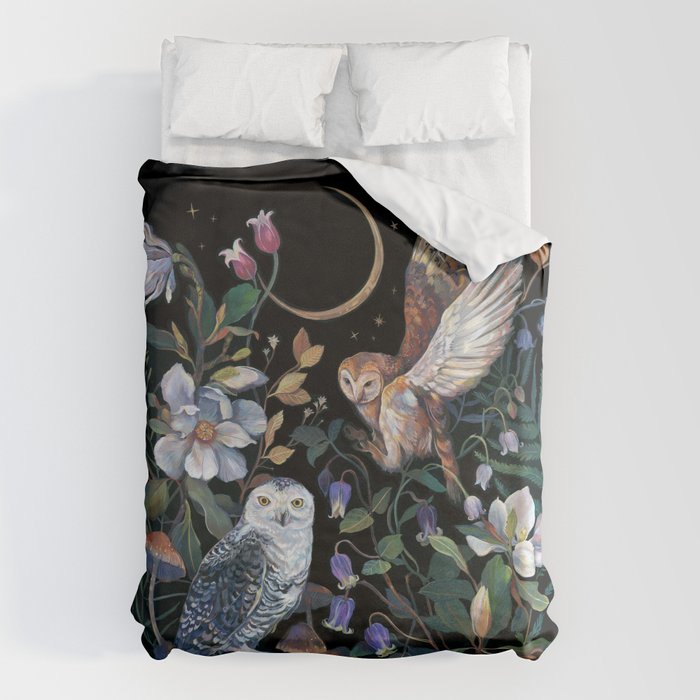 Owls Mushroom Magnolia Duvet Cover Gallery Image 1