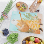 Music Soothes My Soul | Urban Hippie Bohemian Woman Playing the Guitar | Plant Lady Painting Cutting Board Gallery Image 2