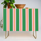 Bold Stripes Green Pink Orange Pattern Credenza Gallery Image 1