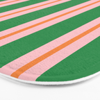 Bold Stripes Green Pink Orange Pattern Bath Mat Gallery Image 3