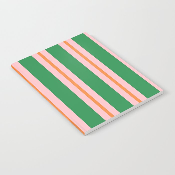 Bold Stripes Green Pink Orange Pattern Notebook Gallery Image 2