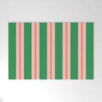 Bold Stripes Green Pink Orange Pattern Welcome Mat Gallery Image 1