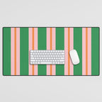 Bold Stripes Green Pink Orange Pattern Desk Mat Gallery Image 1