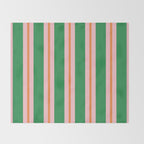 Bold Stripes Green Pink Orange Pattern Throw Blanket Gallery Image 2