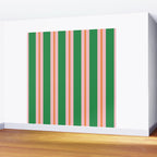 Bold Stripes Green Pink Orange Pattern Wall Mural Gallery Image 2