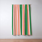 Bold Stripes Green Pink Orange Pattern Window Curtain Gallery Image 3