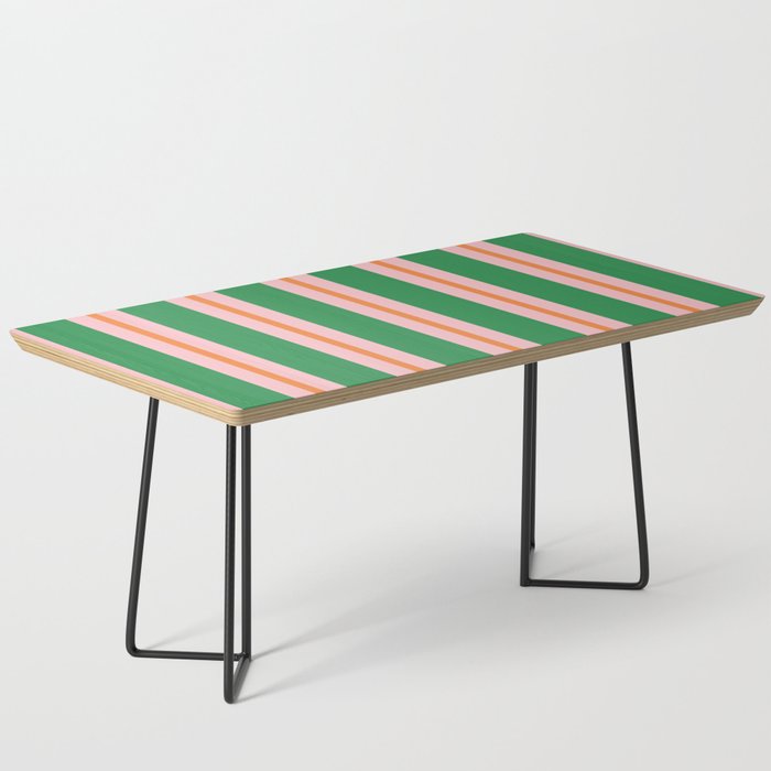 Bold Stripes Green Pink Orange Pattern Coffee Table Gallery Image 1