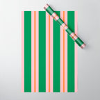 Bold Stripes Green Pink Orange Pattern Wrapping Paper Gallery Image 1