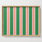 Bold Stripes Green Pink Orange Pattern Serving Tray Gallery Image 1