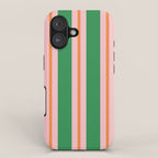 Bold Stripes Green Pink Orange Pattern iPhone Case Gallery Image 1