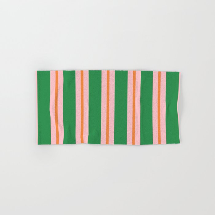 Bold Stripes Green Pink Orange Pattern Bath Towel Gallery Image 1