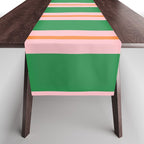 Bold Stripes Green Pink Orange Pattern Table Runner Gallery Image 1