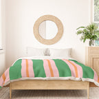 Bold Stripes Green Pink Orange Pattern Duvet Cover Gallery Image 3