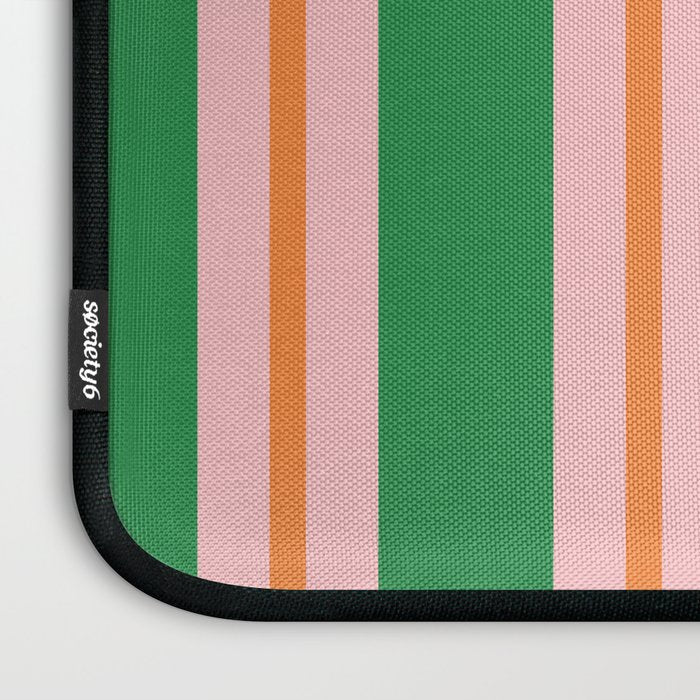 Bold Stripes Green Pink Orange Pattern Laptop Sleeve Gallery Image 3
