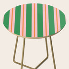 Bold Stripes Green Pink Orange Pattern Side Table Gallery Image 2