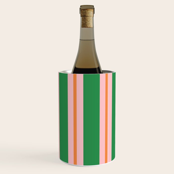 Bold Stripes Green Pink Orange Pattern Wine Chiller Gallery Image 3