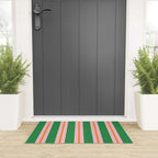 Bold Stripes Green Pink Orange Pattern Welcome Mat Gallery Image 3