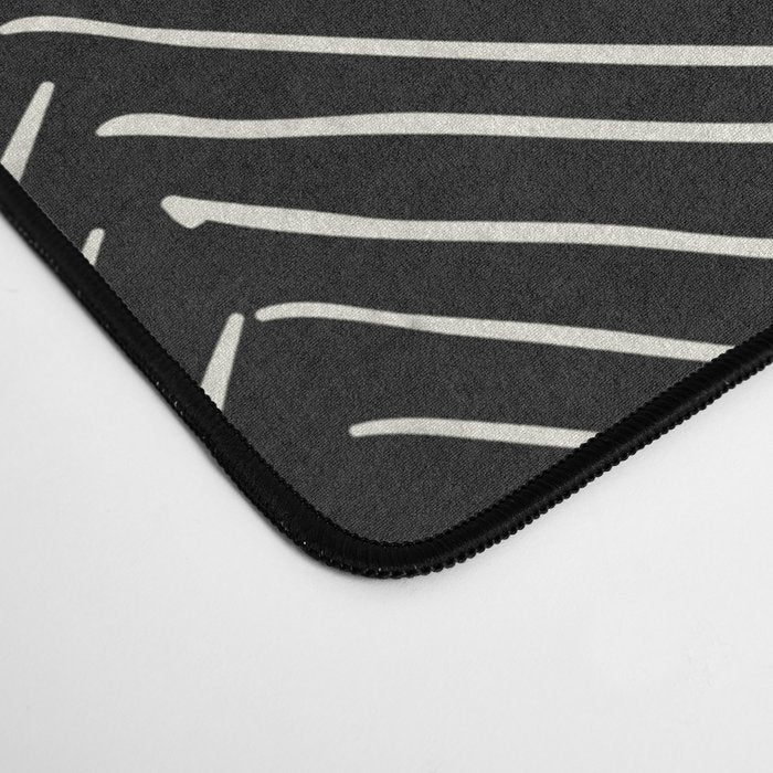 Herringbone Cream on Black Desk Mat Gallery Image 4
