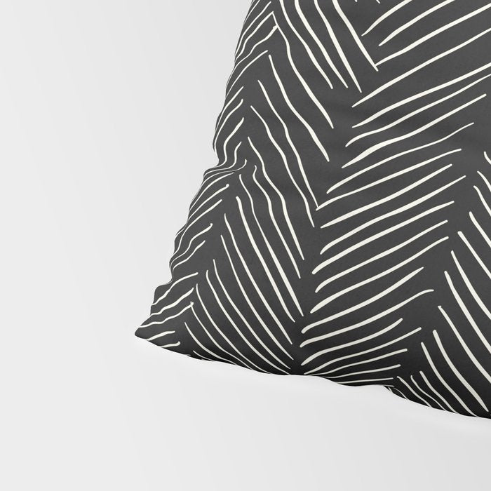 Herringbone Cream on Black Pillow Sham Gallery Image 4