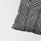Herringbone Cream on Black Pillow Sham Gallery Image 4