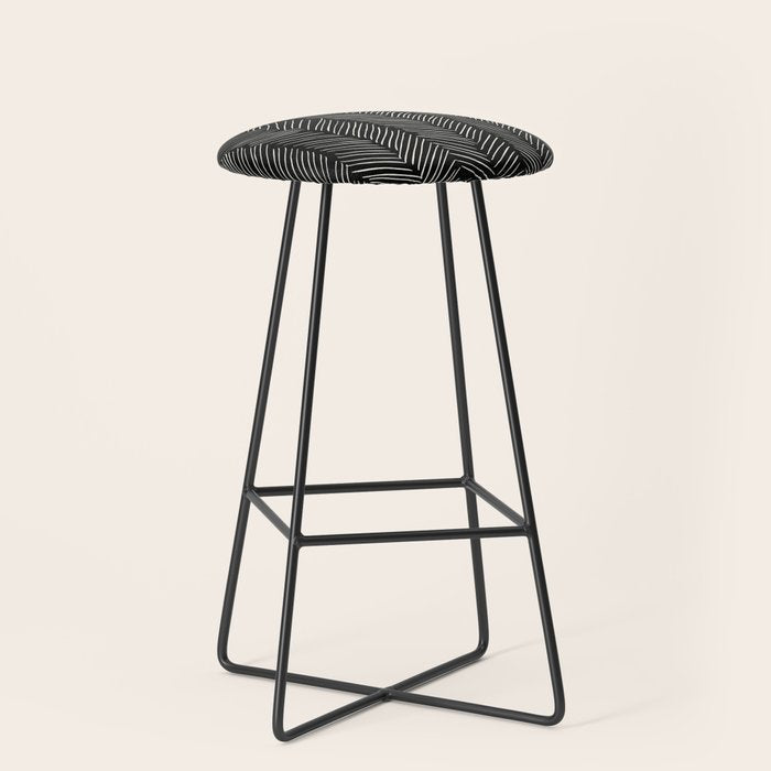 Herringbone Cream on Black Stool Gallery Image 1