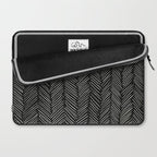Herringbone Cream on Black Laptop Sleeve Gallery Image 2