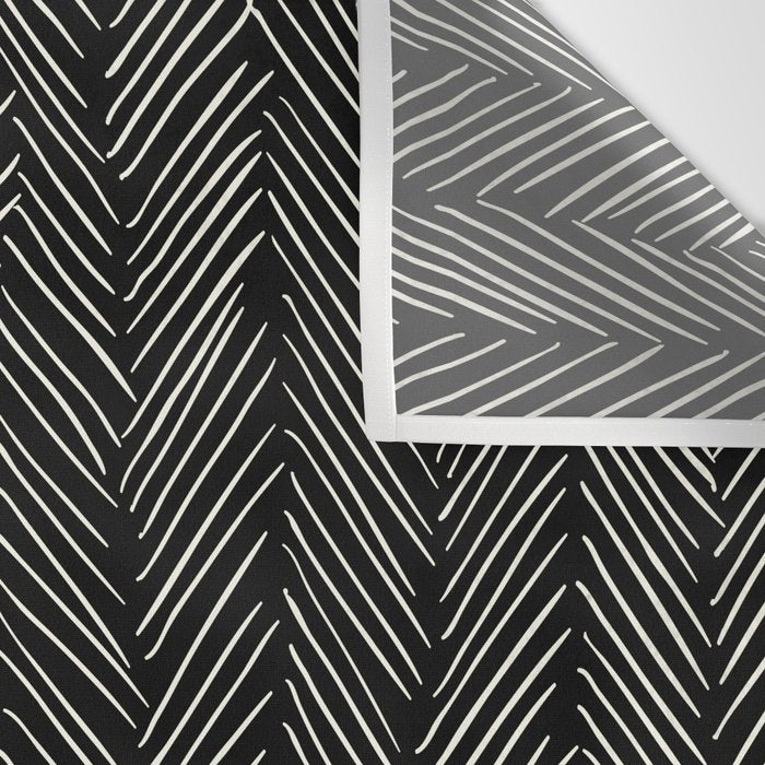 Herringbone Cream on Black Wall Tapestry Gallery Image 3