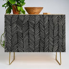 Herringbone Cream on Black Credenza Gallery Image 1
