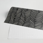 Herringbone Cream on Black Wrapping Paper Gallery Image 2
