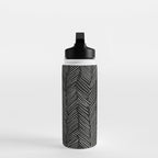 Herringbone Cream on Black Water Bottle Gallery Image 3