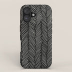 Herringbone Cream on Black iPhone Case Gallery Image 1