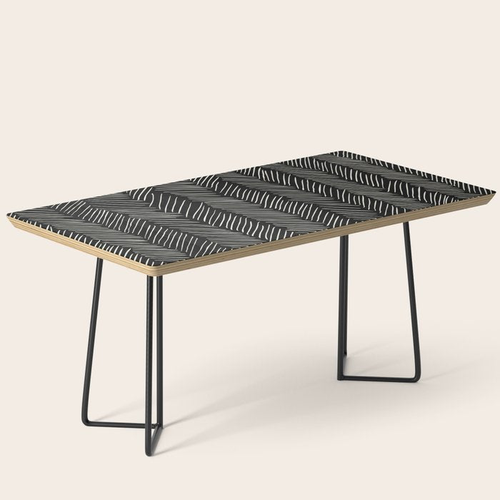 Herringbone Cream on Black Coffee Table Gallery Image 1