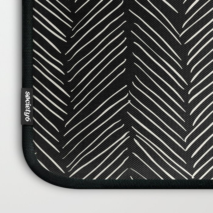 Herringbone Cream on Black Laptop Sleeve Gallery Image 3