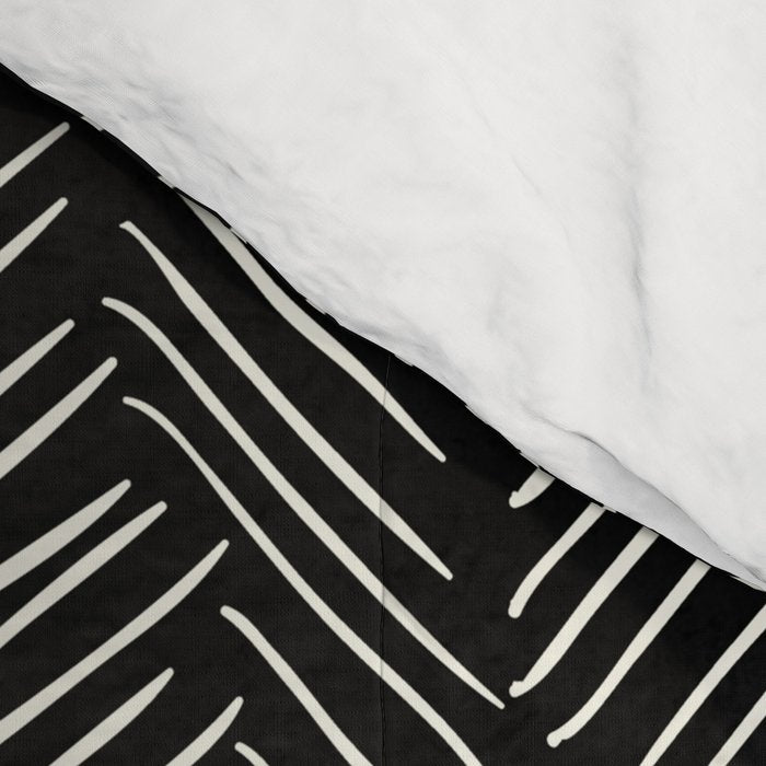 Herringbone Cream on Black Comforter Gallery Image 4