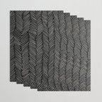 Herringbone Cream on Black Wrapping Paper Gallery Image 3